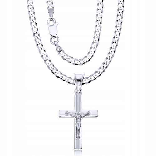 Srebrny Łańcuszek 925 Krzyżyk Męski Dzień Ojca Taty Grawer na Arena.pl