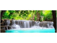 100X40CM ZEGAR OBRAZ ZEGAR KOLOROWA WODA LWODOSPAD BŁĘKITNA RZEKA OBRAZ