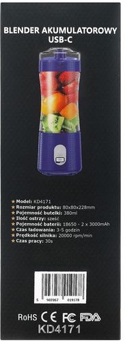 blender akumulatorowy usb-c 380ml / 2x3000mah kd4171 na Arena.pl