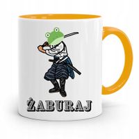 Kubek Żółty Śmieszny Zabawny Żaburaj Samuraj Z Nadrukiem Ze Zdjęciem
