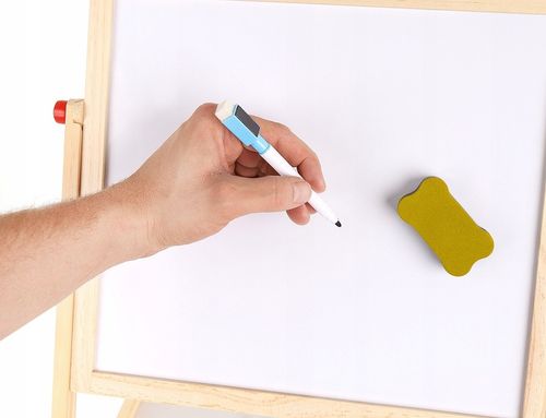 Tablica Magnetyczna Suchościeralna Kredowa Stojąca Dwustronna Drewniana 6w1 na Arena.pl