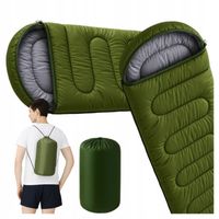 ŚPIWÓR TURYSTYCZNY WOJSKOWY MUMIA KOŁDRA ZIMOWY Z KAPTUREM 1-15°C 200x70 CM