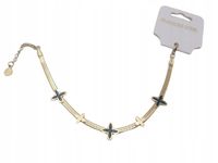 Delikatna bransoletka celebrytka pięć kwiatków kolor złoty