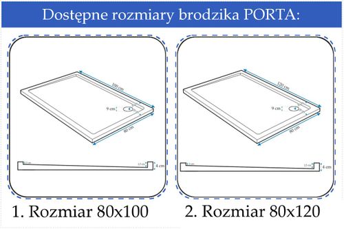 Brodzik Porta 90 x 120 na Arena.pl