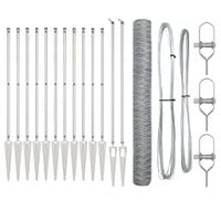 Ogrodzenie z słupkami Srebrny 1.2 x 10 m Stal pokryta PCV