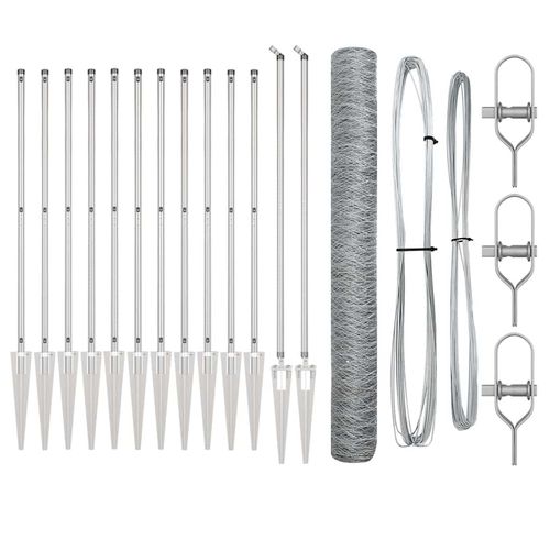 Ogrodzenie z słupkami Srebrny 1.2 x 10 m Stal pokryta PCV na Arena.pl