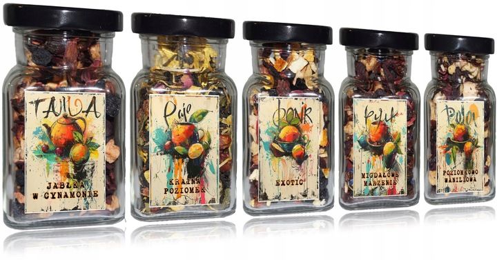 Herbata Owocowa w słoiczkach - zestaw 5szt - C zdjęcie 4
