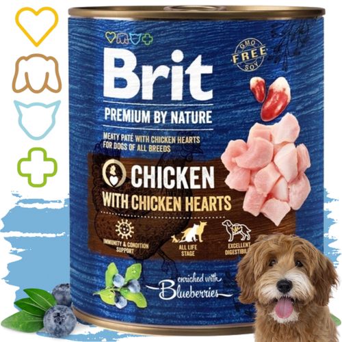 mokra karma dla psa z kurczakiem brit premium by nature 800g chicken hearts na Arena.pl