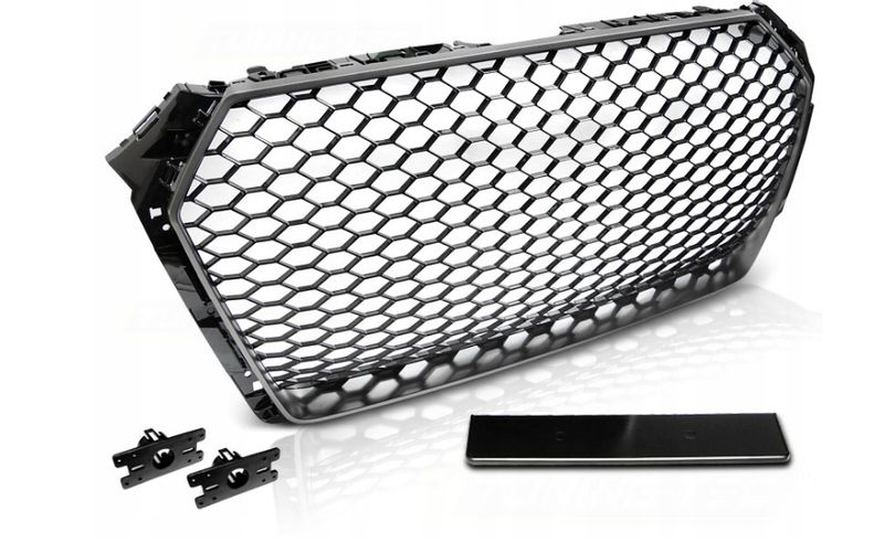 Grill Atrapa AUDI A4 B9 15- MATOWY SZARY RS-STYLE zdjęcie 1