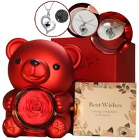 Prezent na walentynki dla dziewczyny żony niej wieczna róża łańcuszek miś