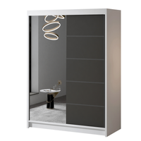 Szafa przesuwna MILAN III z lustrem 150 - BIAŁY/CZARNY