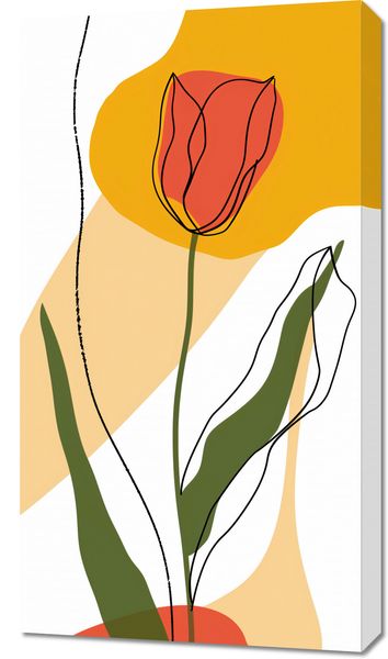 Obraz 50x90cm Przerysowany Tulipan zdjęcie 1