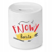 Dla Baristy Prezent Skarbonka Fajowy Barista Z Nadrukiem Ze Zdjęciem