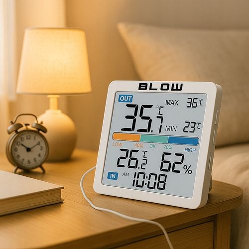 STACJA POGODY BEZPRZEWODOWA POGODOWA METEO TERMOMETR HIGROMETR ZEGAR na Arena.pl