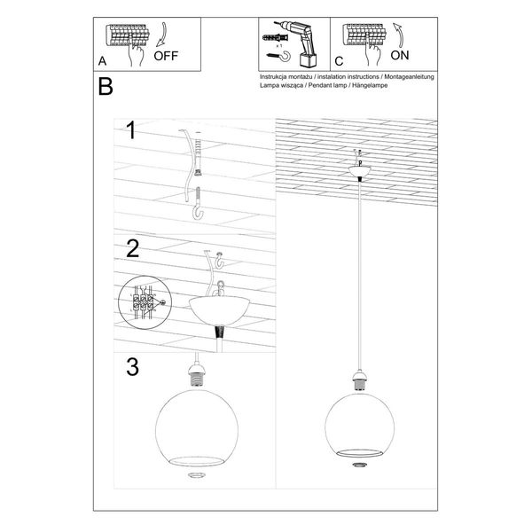 Lampa wisząca BALL czerwona zdjęcie 5
