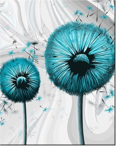 40CM 50CM OBRAZEK ŚCIENNY TURKUSOWE DMUCHAWCE 3 DRUK PŁÓTNO OBRAZ na Arena.pl