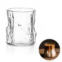 szklanka 300ml falowana, wzór drewna 1 szt do kawy, drinków, whiskey