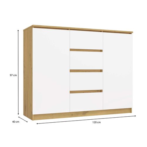 Komoda Malwa 2D4S 120 DĄB ARTISAN BIEL na Arena.pl