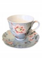 ZESTAW 2 FILIŻANEK Z PODSTAWKĄ 225ML ZEN GARDEN Porcelana