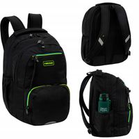 PLECAK 3-KOMOROWY HEAD BLACK GREEN/BLUE AB200