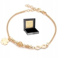 Bransoletka srebrna 925 damska pozłacana grawer