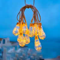 Girlanda solarna LED 10m sznur konopny vintage lampki świąteczne trwałe