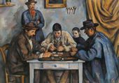Plakat 100x70cm The Card Players, Paul Cezanne Vintage do Salonu