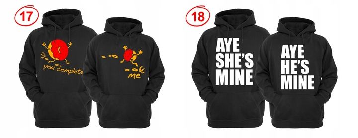 ZESTAW DWÓCH BLUZ Z KAPTUREM DLA ZAKOCHANYCH PAR zdjęcie 2