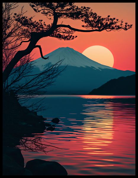 Plakat 50x65cm Góra Wieczorem zdjęcie 2