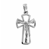 SREBRNY KRZYŻYK Z UKRZYŻOWANYM JEZUSEM PRÓBA SREBRA 925