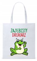 Torba Biała Eco Shopper Dla Drukarza Z Nadrukiem Ze Zdjęciem