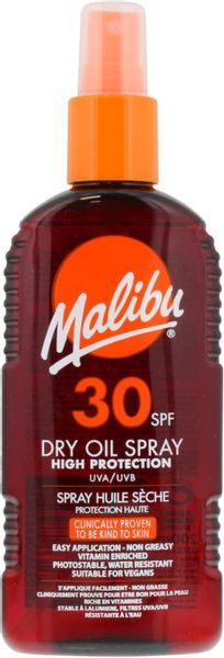 Malibu SPF30 Olejek Brązujący W Sprayu 200ml + Żel Po Opalaniu 100ml zdjęcie 2