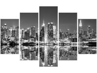 70 100CM OBRAZ 5 ELEM MANHATTAN NOCĄ DRUK PŁÓTNO