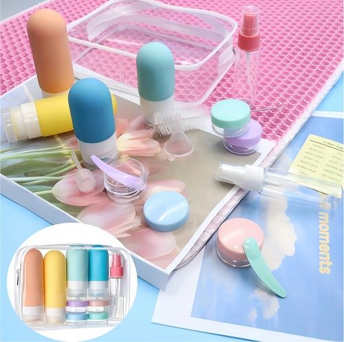 KOSMETYCZKA PODRÓŻNA POJEMNIKI DO SAMOLOTU BUTELKI ZESTAW PODRÓŻNY na Arena.pl