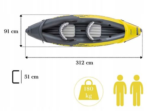 Kajak 2os. Explorer K2 Intex 68307 Pompka Wiosla MODEL 2024 na Arena.pl