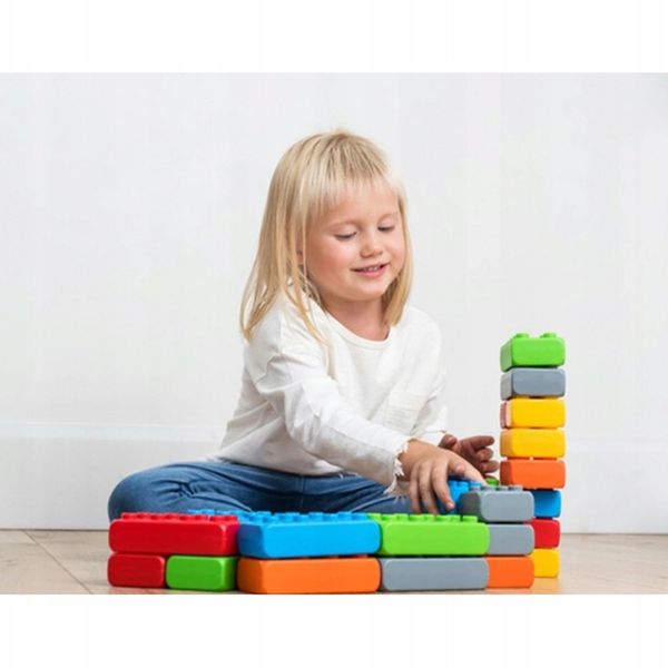 KLOCKI DLA DZIECI CEGŁY BUDOWLANE JUNIOR 110 EL. zdjęcie 5