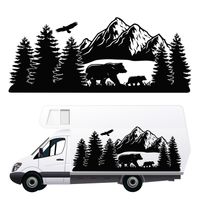 NAKLEJKA NA SAMOCHÓD TERENOWY wodoodporna niedźwiedź las KAMPER 170 cm