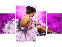 OBRAZ BALETNICA FIOLETOWYM TLE