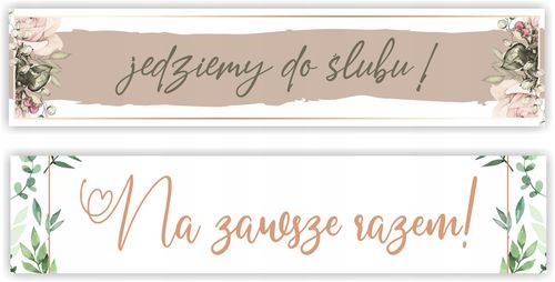 TABLICE ŚLUBNE weselne tablica na samochód IMIONA na Arena.pl