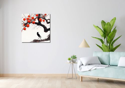 Obraz 70x70cm Kruk przy Drzewie na Arena.pl