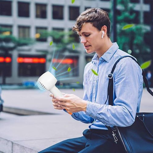 Mini wentylator kieszonkowy wiatraczek Beżowy na Arena.pl