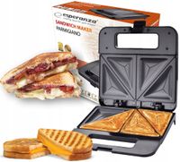 MOCNY OPIEKACZ 1000W DO GRZANEK SANDWICHY CHRUPIĄCE TOSTY W 3 MIN CZARNY