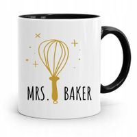 Kubek Czarny Prezent Dla Piekarza Mrs. Baker Z Nadrukiem Ze Zdjęciem