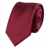 KRAWAT męski BORDOWY prążek wąski stylowy elegancki klasyczny modny