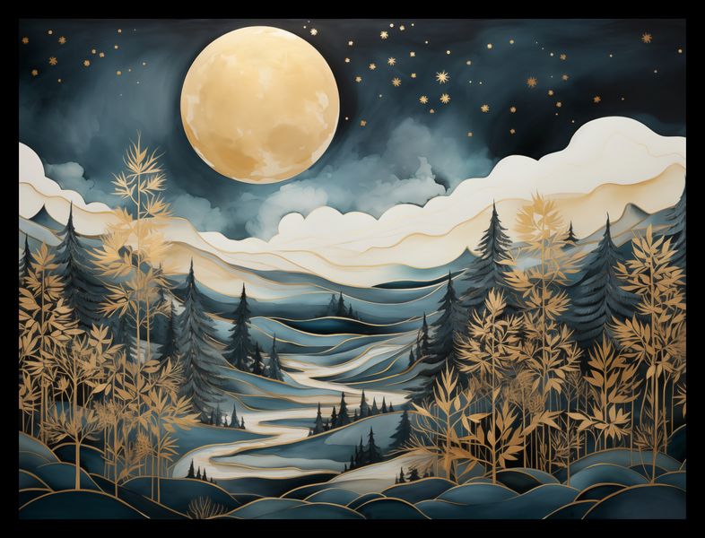 Plakat 40x30cm Szepty Nocnego Lasu zdjęcie 2