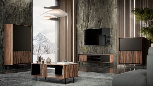 Stolik kawowy Miri orzechowy/czarny na Arena.pl