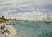 Plakat 18x13cm Regatta at Sainte-Adresse, Monet Vintage