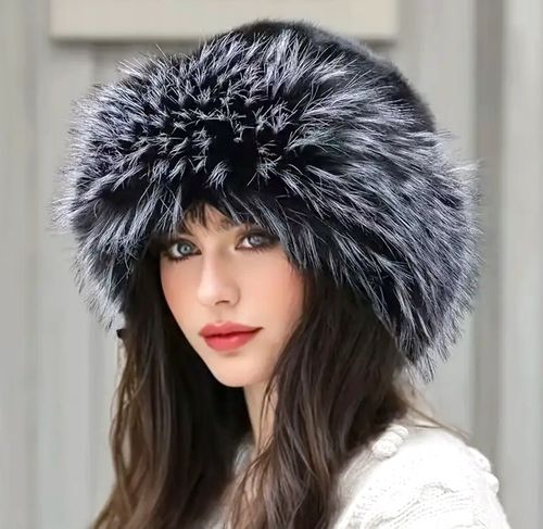 CZAPKA DAMSKA ZIMOWA MODNA ELEGANCKA CIEPŁA SZTUCZNE FUTERKO na Arena.pl