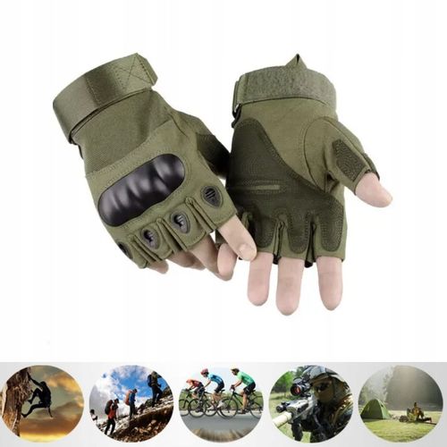 RĘKAWICE TAKTYCZNE BOJOWE rozm. XL SURVIVAL MILITARNE RĘKAWICZKI BEZ PALCÓW na Arena.pl