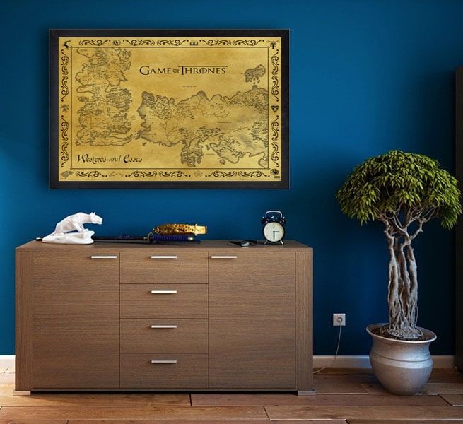 Gra o Tron Mapa Westeros i Essos - plakat 50x40 cm zdjęcie 2